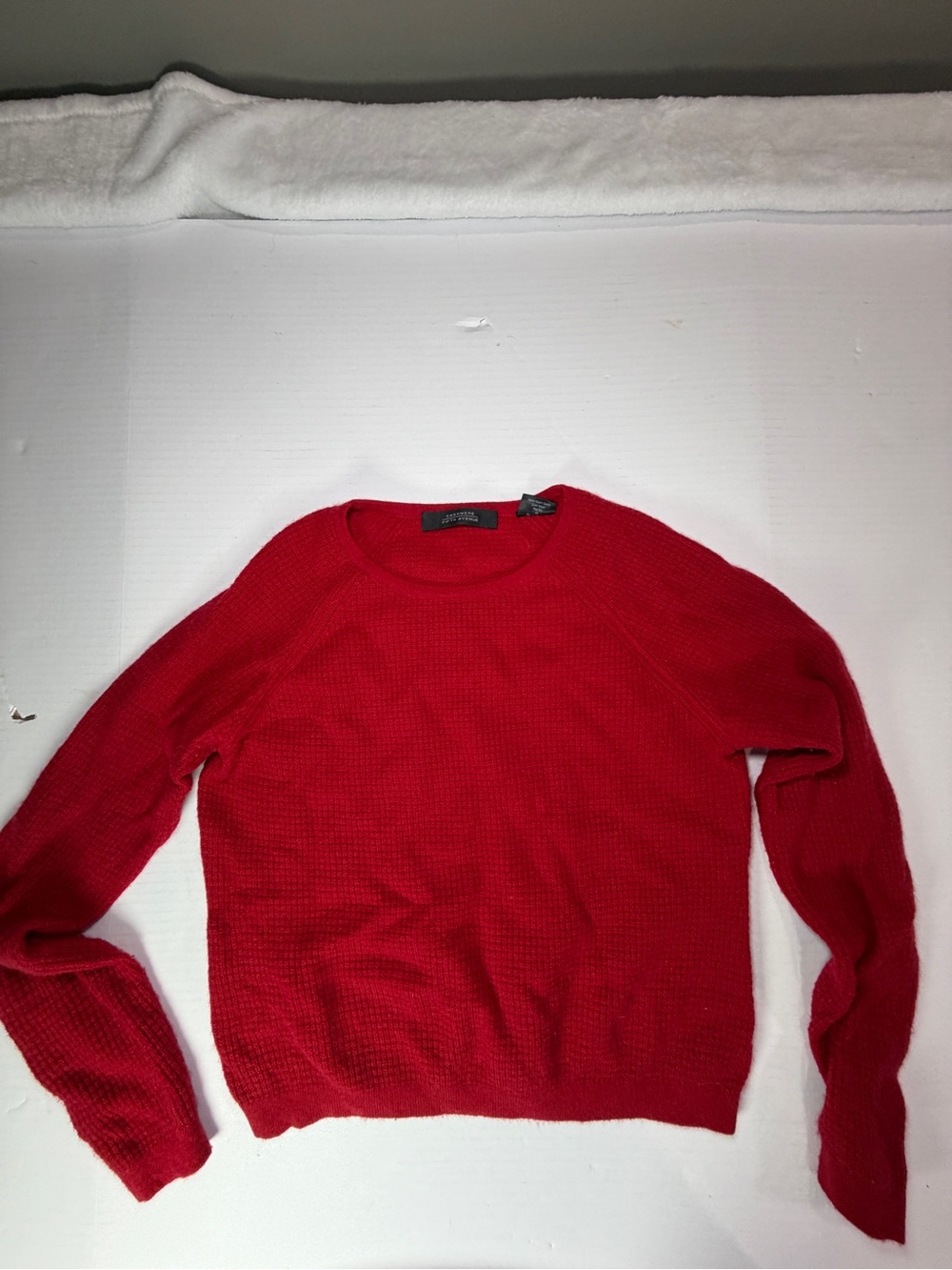 Fifth Avenue Cashmere Red Crew Sweater